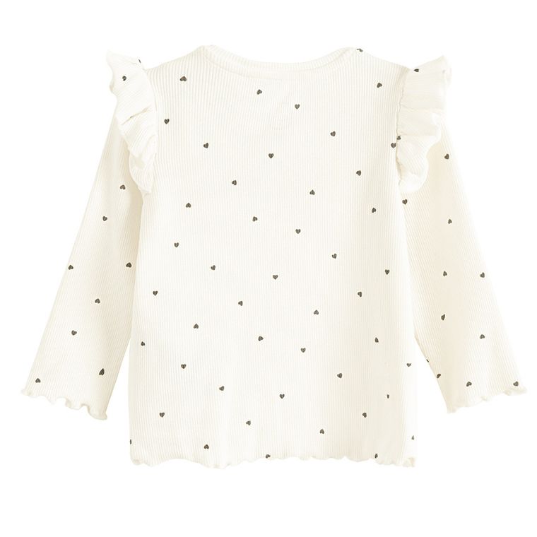 Cool Club, Bluza cu maneca lunga pentru fete, din tricot striat, alb