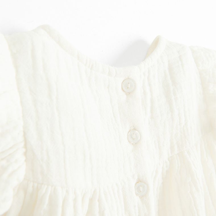 Cool Club, Bluza cu maneca scurta pentru fete, muselina, ecru