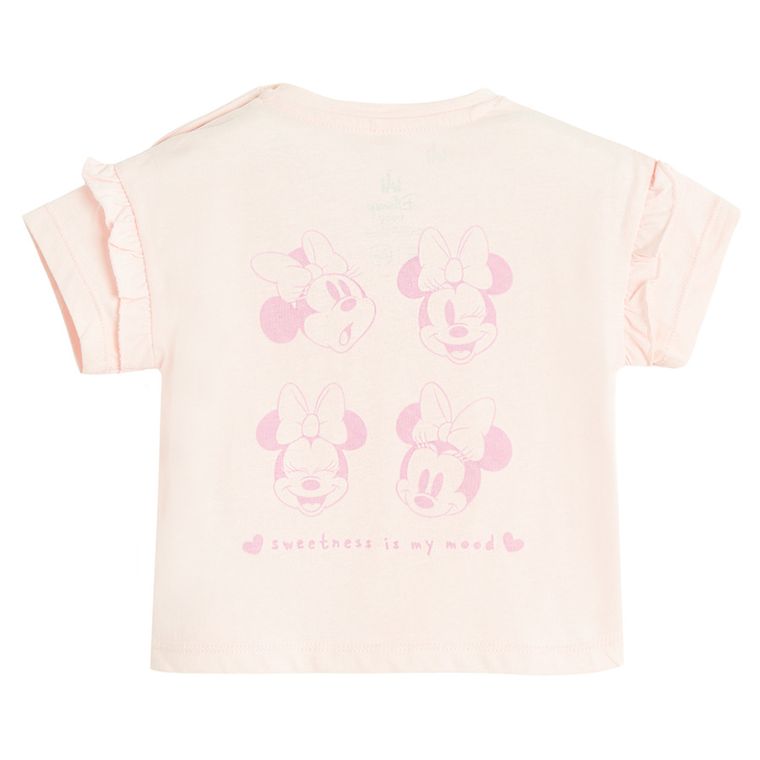 Cool Club, Bluza cu maneca scurta pentru fete, roz, imprimeu Minnie Mouse