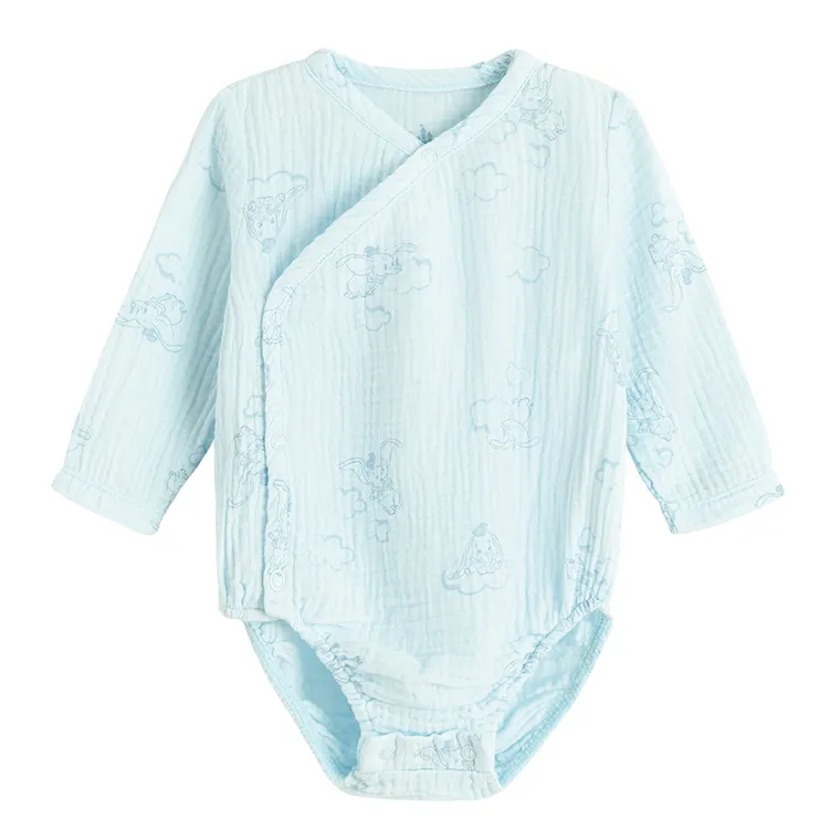 Cool Club, Body cu maneca lunga pentru baieti, muselina, mix, imprimeu Dumbo, set, 2 buc.