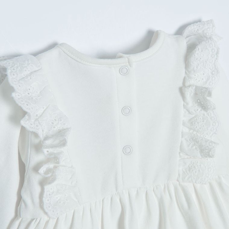 Cool Club, Body cu maneca lunga pentru fete, ecru