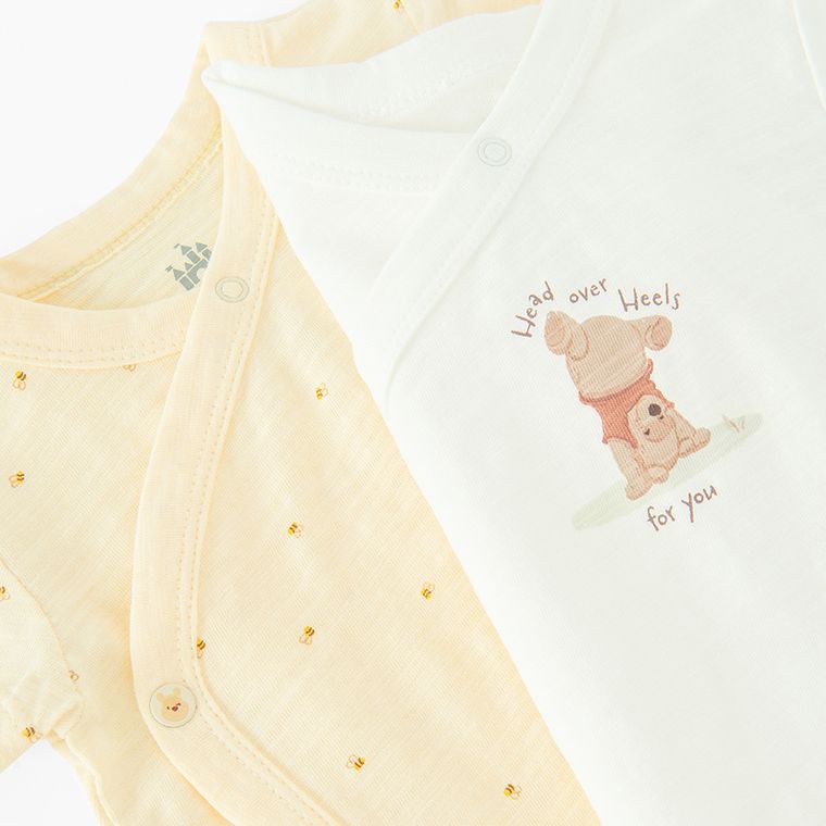 Cool Club, Body cu maneca scurta pentru bebelusi, mix, set, 2 buc., imprimeu Winnie the Pooh