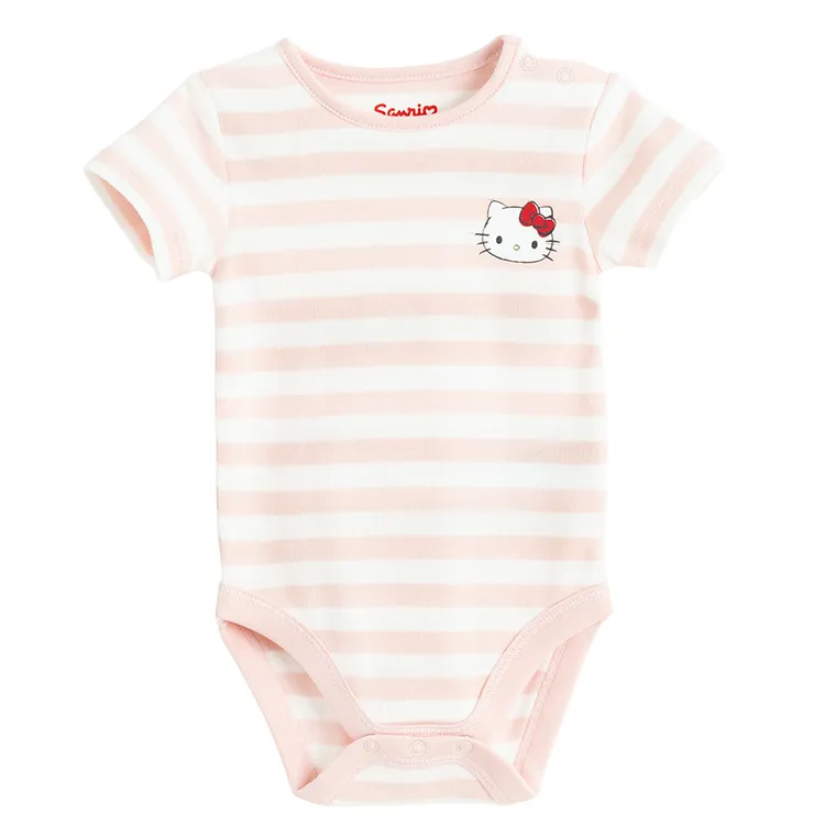 Cool Club, Body cu maneca scurta pentru fete, mix, set, 4 buc., imprimeu Hello Kitty
