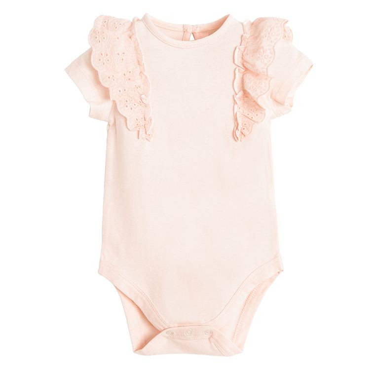 Cool Club, Body cu maneca scurta pentru fete, roz, set, 2 buc.