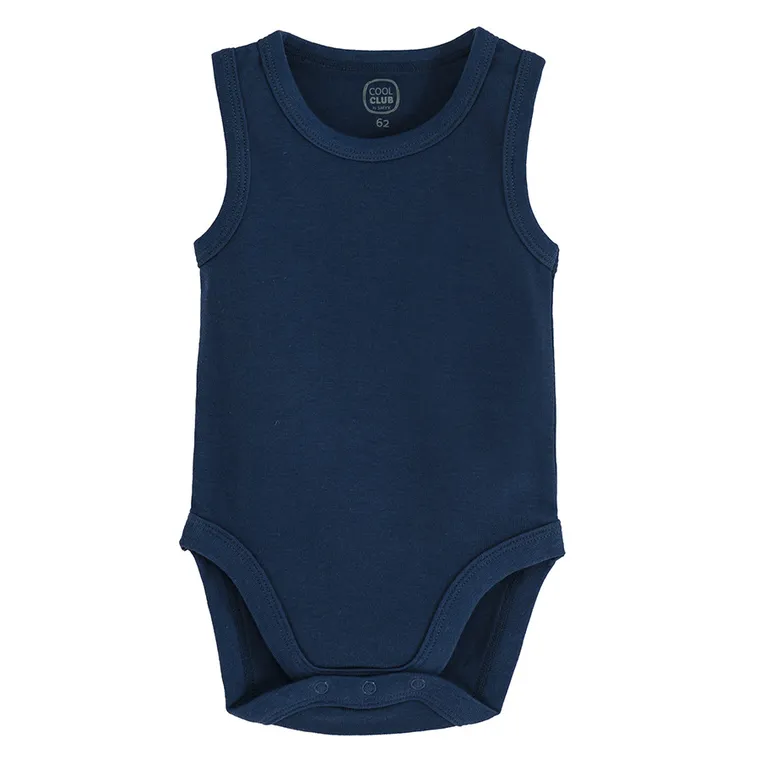 Cool Club, Body fara maneci pentru baieti, albastru, alb, set, 3 buc.
