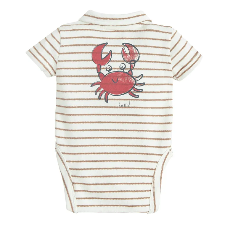 Cool Club, Body polo pentru baieti cu maneca scurta, frotte, bej