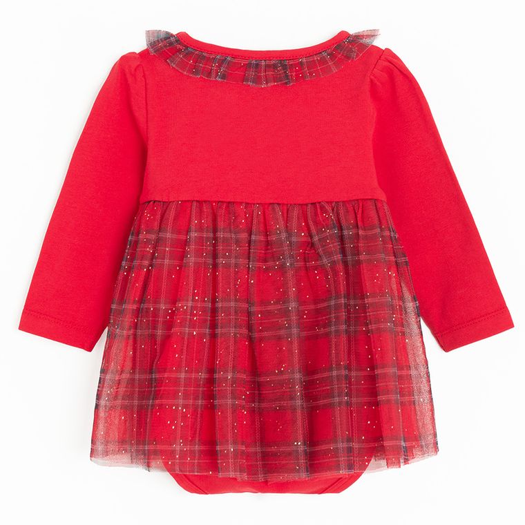 Cool Club, Body-rochie cu maneca lunga pentru fete, rosu