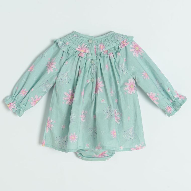 Cool Club, Body-rochie cu maneca lunga pentru fete, verde