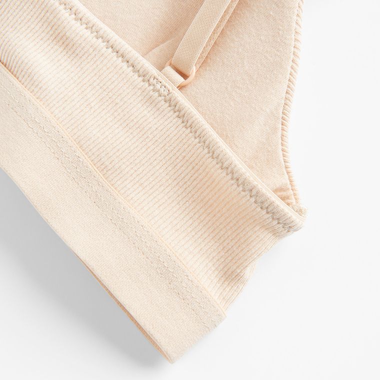 Cool Club, Bustiera pentru fete, din tricot striat, bej