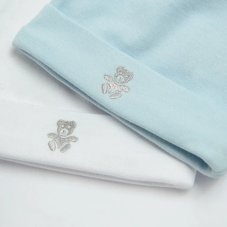 Cool Club, Caciula pentru bebelusi, alb, albastru deschis, set 2 buc.