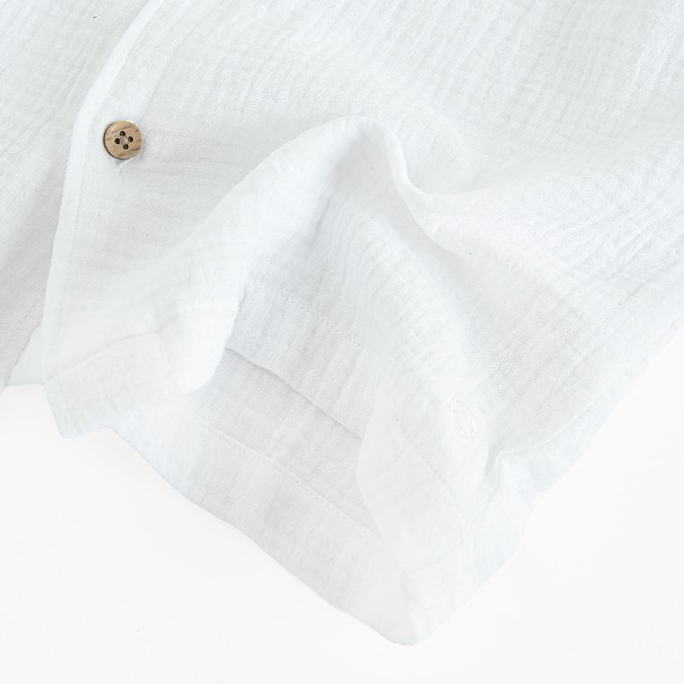 Cool Club, Camasa cu maneca scurta pentru baieti, regular, muselina, alb