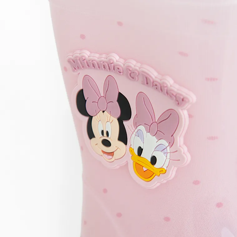 Cool Club, Cizme de cauciuc pentru fete, roz, talpa Barefoot, imprimeu Mickey Mouse