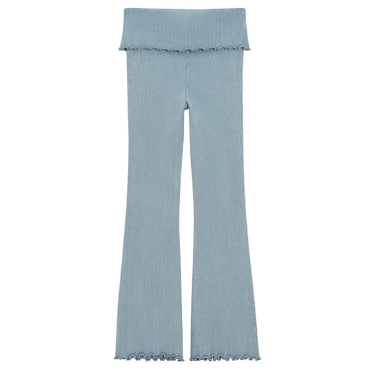 Cool Club, Colanti pentru fete, flare, din tricot striat, albastru