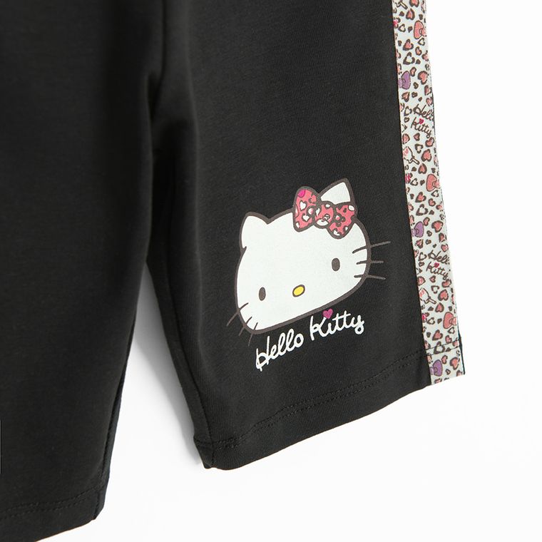 Cool Club, Colanti scurti pentru fete, negru, imprimeu Hello Kitty