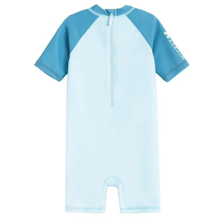 Cool Club, Costum de baie pentru baieti, turcoaz, UV 50, imprimeu Mickey Mouse