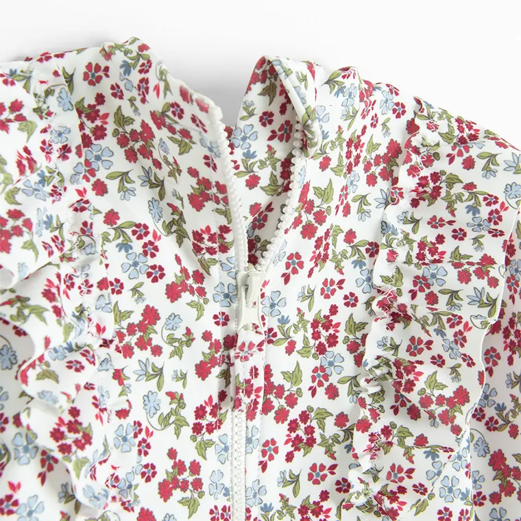 Cool Club, Costum de baie pentru fete, UV 50, alb