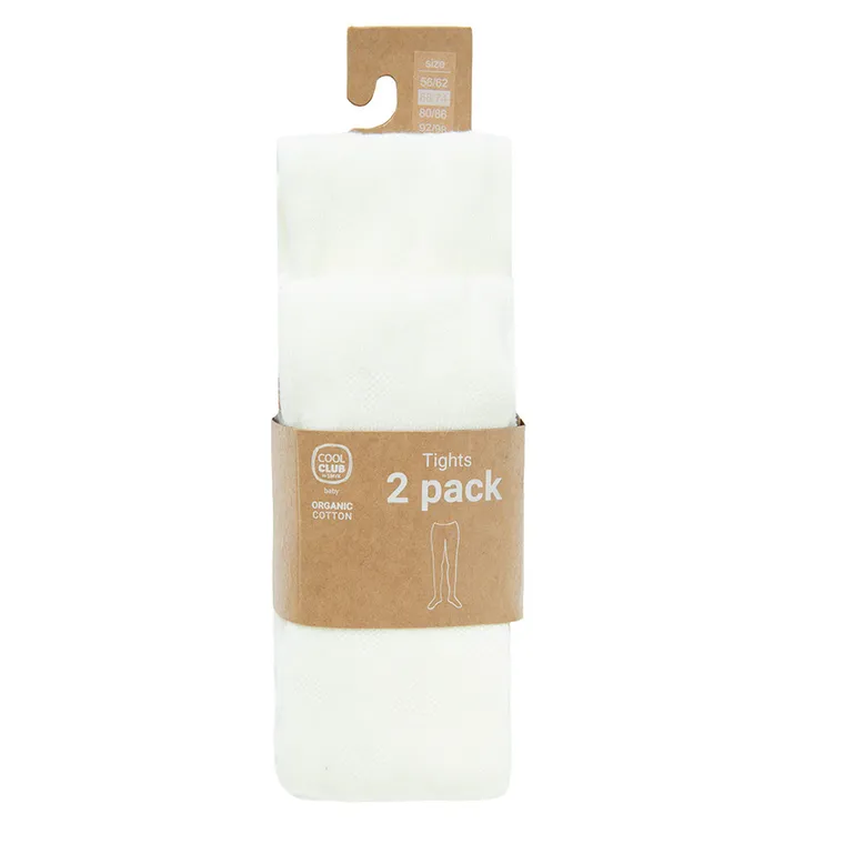 Cool Club, Dresuri fete, bumbac organic, ecru, set 2 buc.