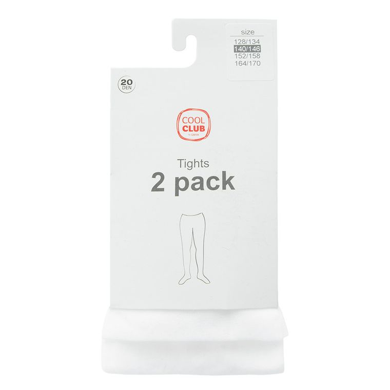 Cool Club, Dresuri pentru fete, alb, 20 DEN, set, 2 buc.