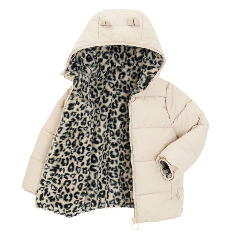 Cool Club, Geaca cu gluga pentru fete, calduroasa, bej