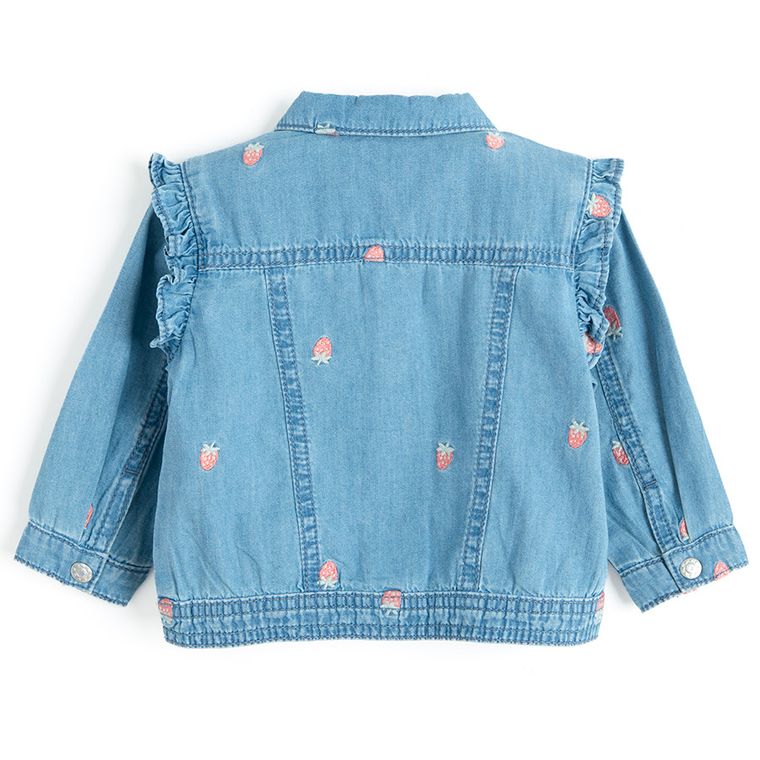 Cool Club, Geaca de blugi pentru fete, cu capse, albastru