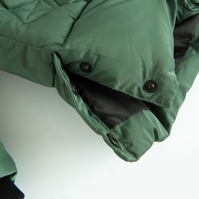 Cool Club, Geaca lunga cu gluga pentru baieti, calduroasa, verde