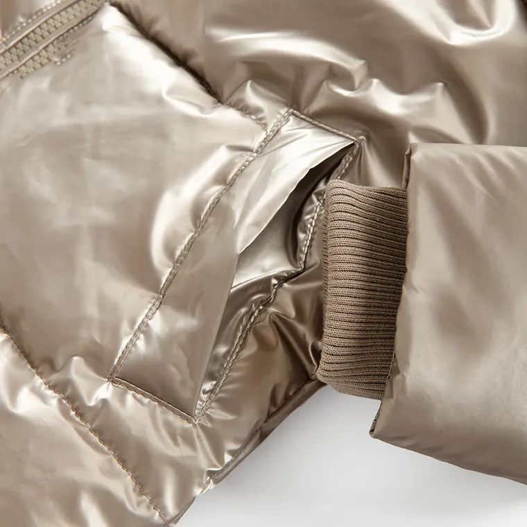 Cool Club, Geaca lunga cu gluga pentru fete, calduroasa, auriu