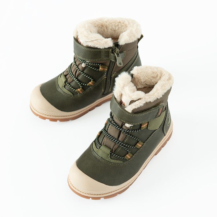 Cool Club, Ghete de iarna pentru baieti, parfumati, verde, calduroase, talpa Bio-Protect