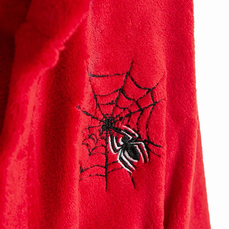 Cool Club, Halat de baie cu gluga pentru baieti, rosu, imprimeu Spider-Man