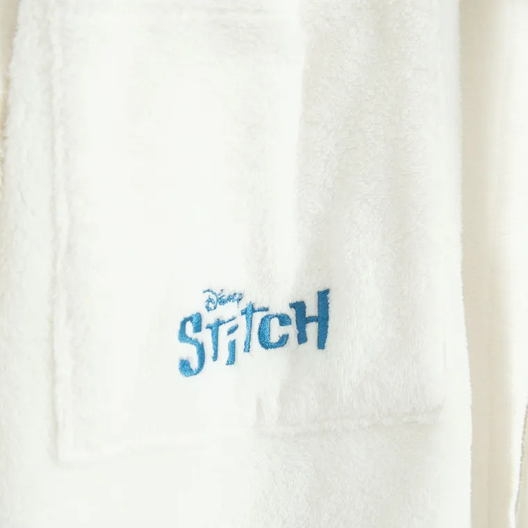 Cool Club, Halat de baie cu gluga pentru fete, alb, imprimeu Lilo si Stitch