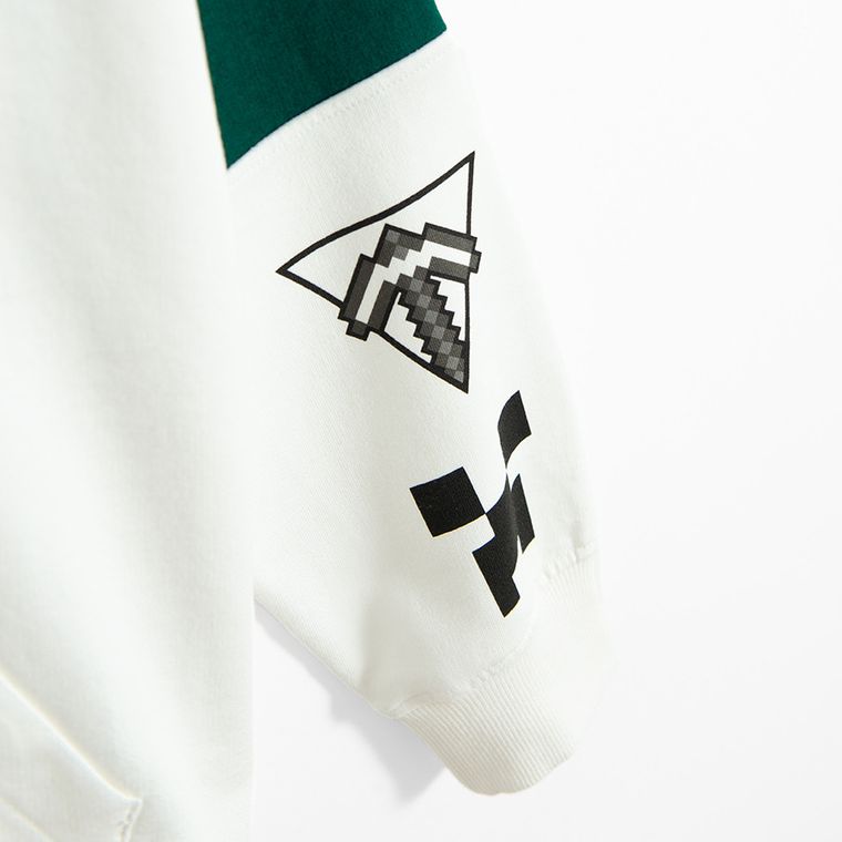 Cool Club, Hanorac cu gluga pentru baieti, alb, imprimeu Minecraft