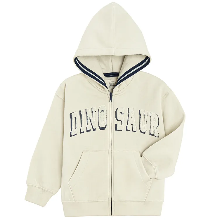 Cool Club, Hanorac cu gluga pentru baieti, cu fermoar, bej