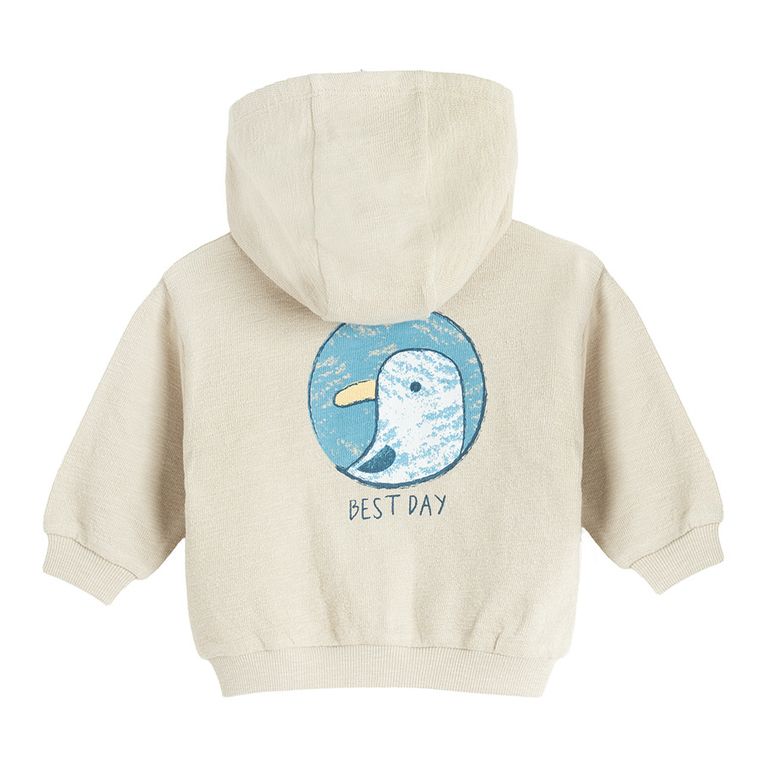 Cool Club, Hanorac cu gluga pentru baieti, cu fermoar, bej