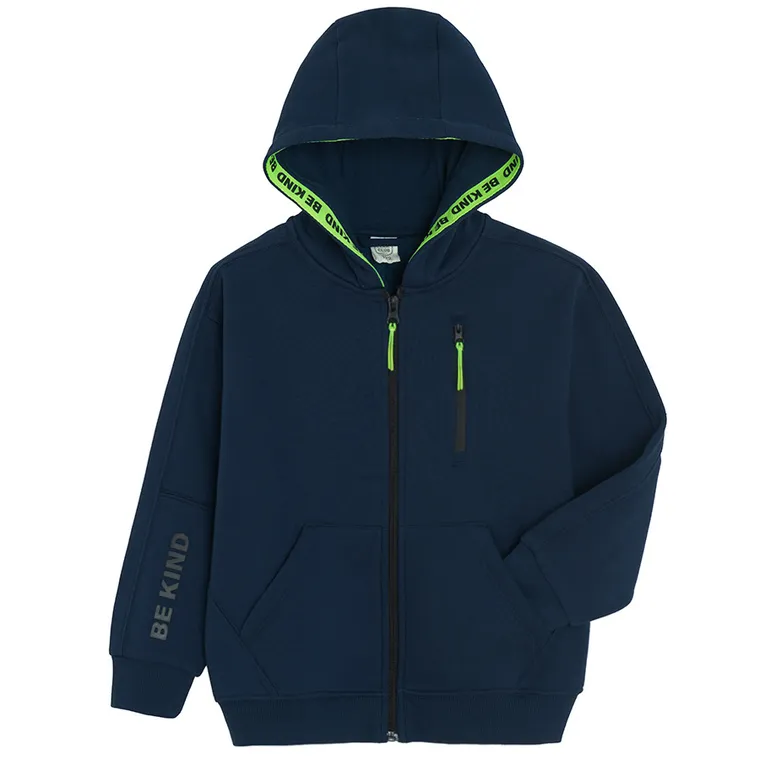 Cool Club, Hanorac cu gluga pentru baieti, cu fermoar, calduros, bleumarin