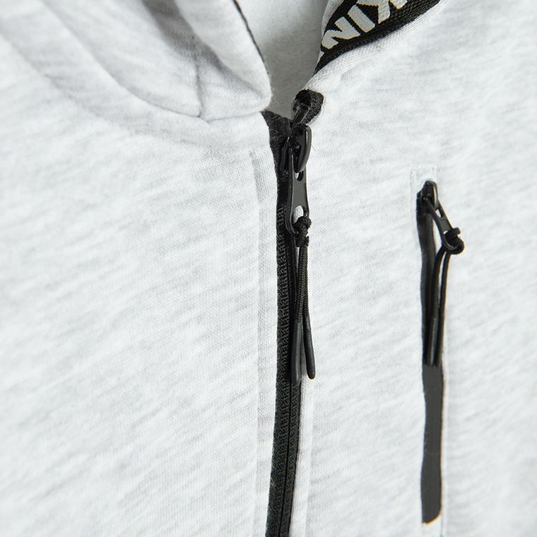 Cool Club, Hanorac cu gluga pentru baieti, cu fermoar, calduros, gri melanj