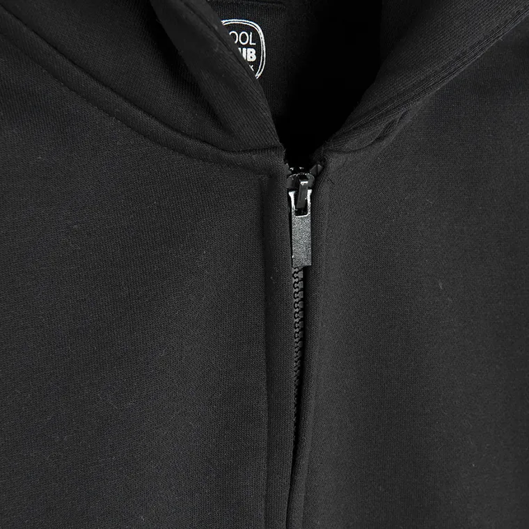 Cool Club, Hanorac cu gluga pentru baieti, cu fermoar, calduros, oversize, negru