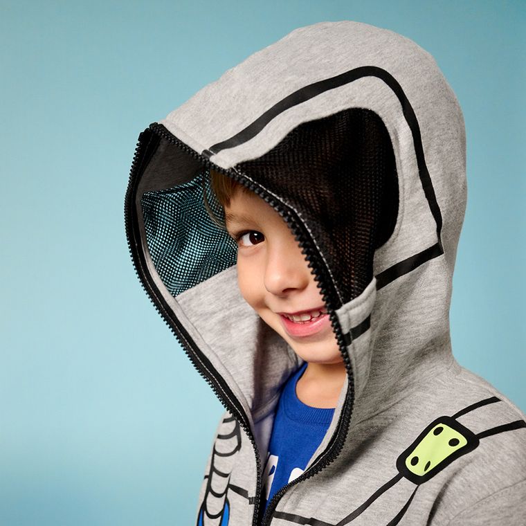 Cool Club, Hanorac cu gluga pentru baieti, cu fermoar, gri