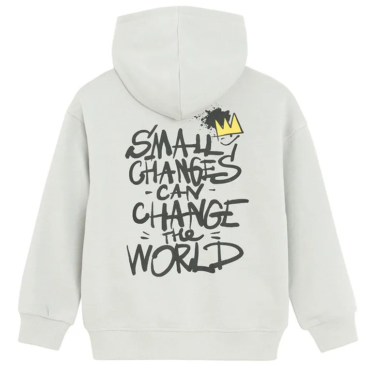 Cool Club, Hanorac cu gluga pentru baieti, cu fermoar, gri