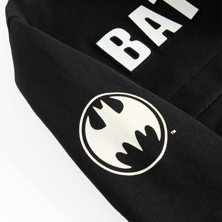 Cool Club, Hanorac cu gluga pentru baieti, cu fermoar, negru, imprimeu Batman