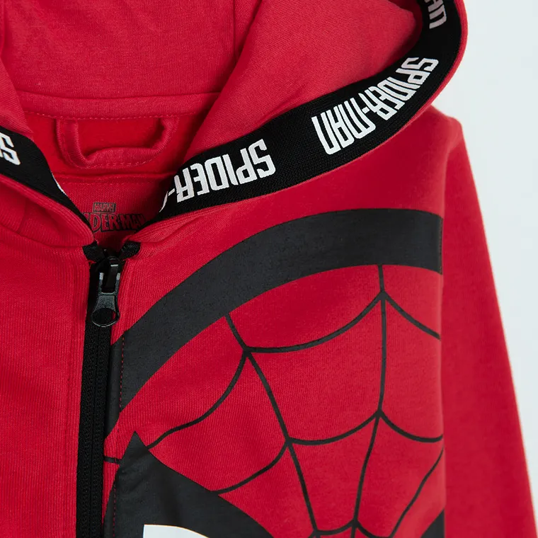 Cool Club, Hanorac cu gluga pentru baieti, cu fermoar, rosu, imprimeu Spider-Man