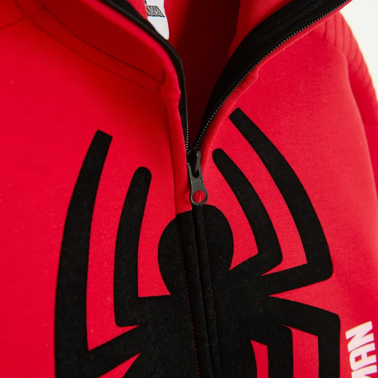 Cool Club, Hanorac cu gluga pentru baieti, cu fermoar, rosu, imprimeu Spider-Man