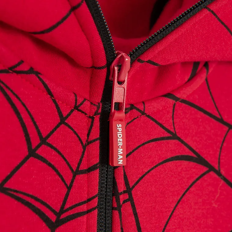 Cool Club, Hanorac cu gluga pentru baieti, cu fermoar, rosu, imprimeu Spider-Man