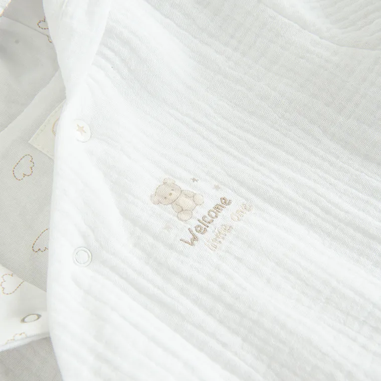 Cool Club, Hanorac cu gluga pentru bebelusi, bumbac organic, alb