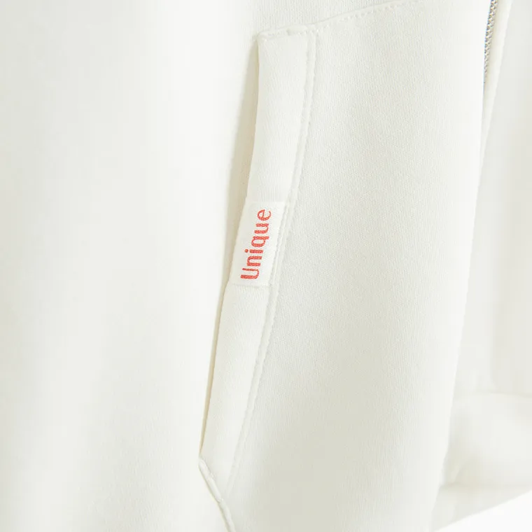 Cool Club, Hanorac cu gluga pentru fete, cu fermoar, calduros, alb