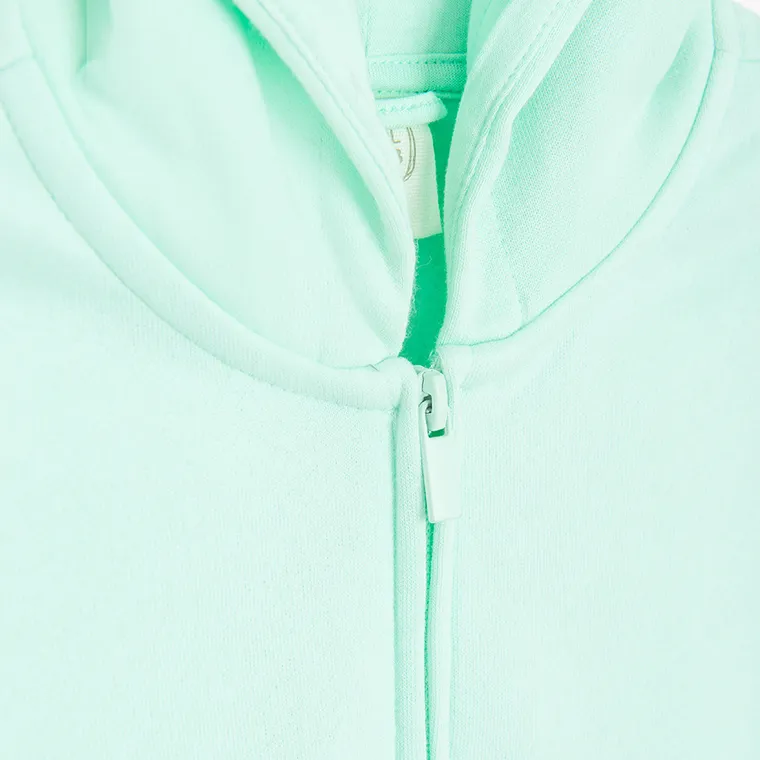 Cool Club, Hanorac cu gluga pentru fete, cu fermoar, calduros, menta verde