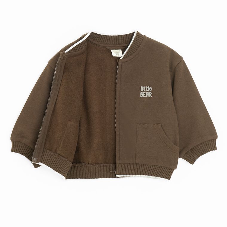 Cool Club, Hanorac pentru baieti, cu fermoar, maro