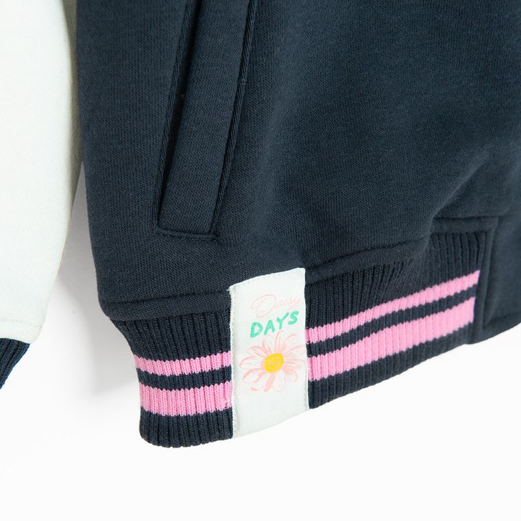 Cool Club, Hanorac pentru fete, cu capse, calduros, bleumarin