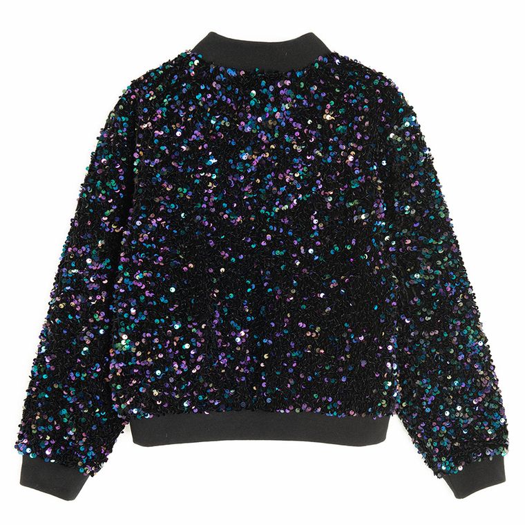 Cool Club, Hanorac pentru fete, cu fermoar, negru