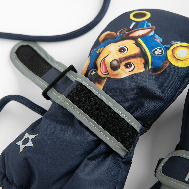 Cool Club, Manusi de schi pentru baieti, cu snur, bleumarin, imprimeu Paw Patrol