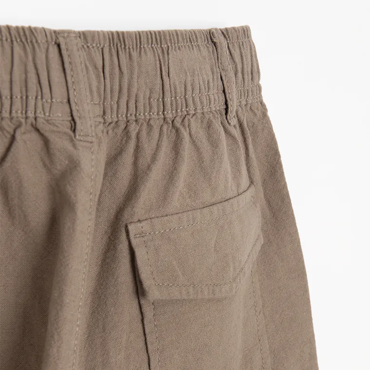 Cool Club, Pantaloni din material textil pentru baieti, cu in, relaxed, maro