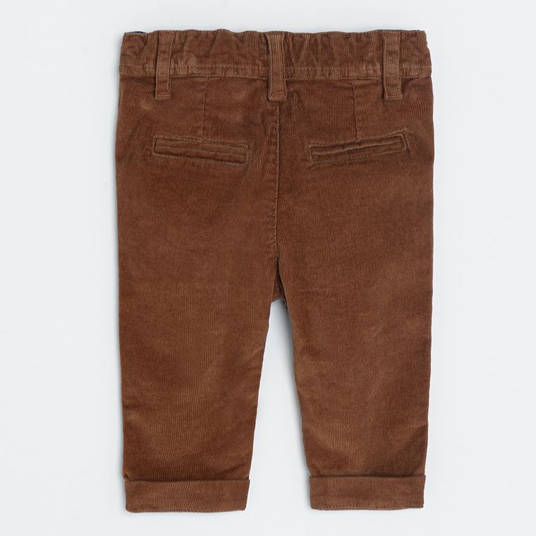 Cool Club, Pantaloni din material textil pentru baieti, reiata, maro